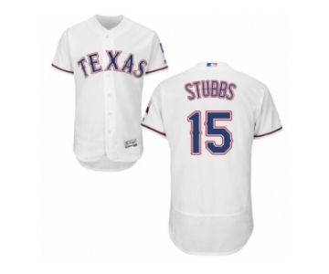 Men's Majestic Texas Rangers #15 Drew Stubbs White Flexbase Authentic Collection MLB Jersey