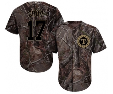 Men's Majestic Texas Rangers #17 Shin-Soo Choo Authentic Camo Realtree Collection Flex Base MLB Jersey