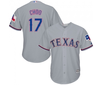 Men's Majestic Texas Rangers #17 Shin-Soo Choo Replica Grey Road Cool Base MLB Jersey