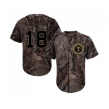 Men's Majestic Texas Rangers #18 Drew Robinson Authentic Camo Realtree Collection Flex Base MLB Jersey