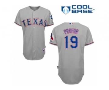 Men's Majestic Texas Rangers #19 Jurickson Profar Authentic Grey Road Cool Base MLB Jersey