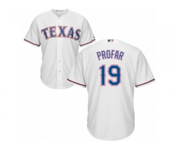 Men's Majestic Texas Rangers #19 Jurickson Profar Authentic White Home Cool Base MLB Jersey