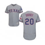 Men's Majestic Texas Rangers #20 Darwin Barney Grey Road Flex Base Authentic Collection MLB Jersey