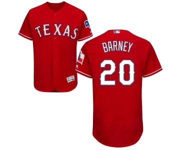 Men's Majestic Texas Rangers #20 Darwin Barney Red Alternate Flex Base Authentic Collection MLB Jersey