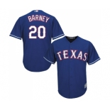 Men's Majestic Texas Rangers #20 Darwin Barney Replica Royal Blue Alternate 2 Cool Base MLB Jersey