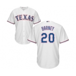 Men's Majestic Texas Rangers #20 Darwin Barney Replica White Home Cool Base MLB Jersey