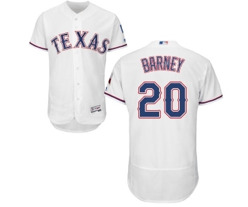 Men's Majestic Texas Rangers #20 Darwin Barney White Home Flex Base Authentic Collection MLB Jersey