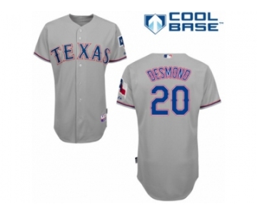 Men's Majestic Texas Rangers #20 Ian Desmond Authentic Grey Road Cool Base MLB Jersey