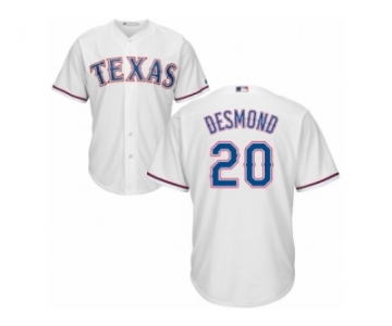 Men's Majestic Texas Rangers #20 Ian Desmond Authentic White Home Cool Base MLB Jersey