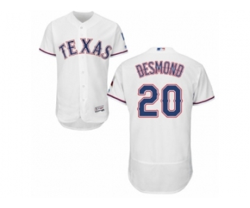 Men's Majestic Texas Rangers #20 Ian Desmond White Flexbase Authentic Collection MLB Jersey