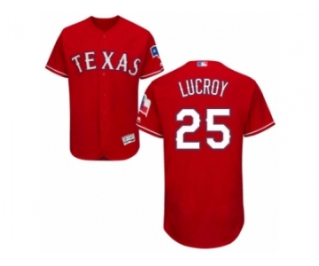 Men's Majestic Texas Rangers #25 Jonathan Lucroy Red Flexbase Authentic Collection MLB Jersey