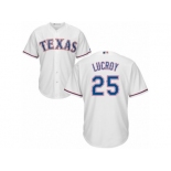 Men's Majestic Texas Rangers #25 Jonathan Lucroy Replica White Home Cool Base MLB Jersey