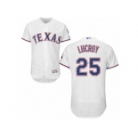 Men's Majestic Texas Rangers #25 Jonathan Lucroy White Flexbase Authentic Collection MLB Jersey