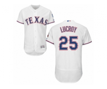 Men's Majestic Texas Rangers #25 Jonathan Lucroy White Flexbase Authentic Collection MLB Jersey