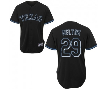 Men's Majestic Texas Rangers #29 Adrian Beltre Replica Black Fashion MLB Jersey