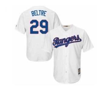 Men's Majestic Texas Rangers #29 Adrian Beltre Replica White Cooperstown MLB Jersey