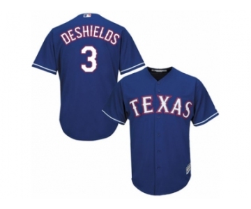 Men's Majestic Texas Rangers #3 Delino DeShields Replica Royal Blue Alternate 2 Cool Base MLB Jersey