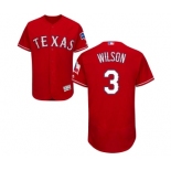 Men's Majestic Texas Rangers #3 Russell Wilson Red Alternate Flex Base Authentic Collection MLB Jersey