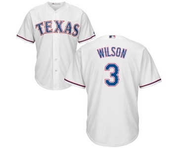 Men's Majestic Texas Rangers #3 Russell Wilson Replica White Home Cool Base MLB Jersey