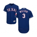 Men's Majestic Texas Rangers #3 Russell Wilson Royal Blue Alternate Flex Base Authentic Collection MLB Jersey