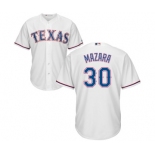 Men's Majestic Texas Rangers #30 Nomar Mazara Replica White Home Cool Base MLB Jersey