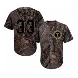 Men's Majestic Texas Rangers #33 Martin Perez Authentic Camo Realtree Collection Flex Base MLB Jersey