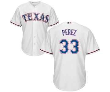 Men's Majestic Texas Rangers #33 Martin Perez Replica White Home Cool Base MLB Jersey