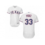 Men's Majestic Texas Rangers #33 Martin Perez White Flexbase Authentic Collection MLB Jersey