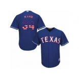 Men's Majestic Texas Rangers #34 Nolan Ryan Authentic Royal Blue USA Flag Fashion MLB Jersey