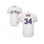 Men's Majestic Texas Rangers #34 Nolan Ryan White Flexbase Authentic Collection MLB Jersey