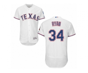 Men's Majestic Texas Rangers #34 Nolan Ryan White Flexbase Authentic Collection MLB Jersey