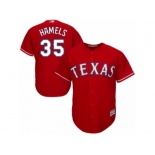 Men's Majestic Texas Rangers #35 Cole Hamels Authentic Red Alternate Cool Base MLB Jersey