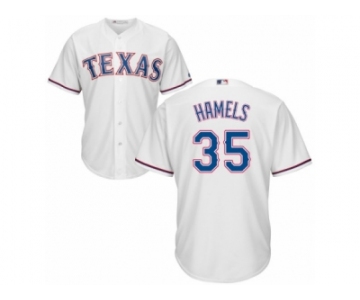 Men's Majestic Texas Rangers #35 Cole Hamels Replica White Home Cool Base MLB Jersey