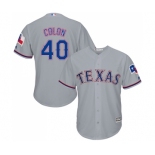 Men's Majestic Texas Rangers #40 Bartolo Colon Replica Grey Road Cool Base MLB Jersey