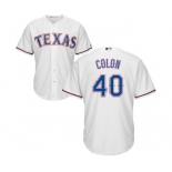 Men's Majestic Texas Rangers #40 Bartolo Colon Replica White Home Cool Base MLB Jersey