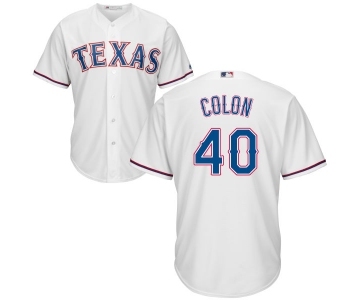 Men's Majestic Texas Rangers #40 Bartolo Colon Replica White Home Cool Base MLB Jersey