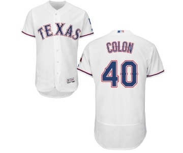 Men's Majestic Texas Rangers #40 Bartolo Colon White Home Flex Base Authentic Collection MLB Jersey