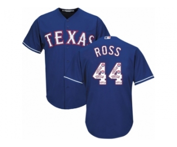 Men's Majestic Texas Rangers #44 Tyson Ross Authentic Royal Blue Team Logo Fashion Cool Base MLB Jersey