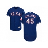 Men's Majestic Texas Rangers #45 Derek Holland Royal Blue Flexbase Authentic Collection MLB Jersey