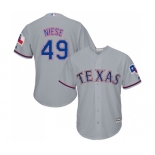 Men's Majestic Texas Rangers #49 Jon Niese Replica Grey Road Cool Base MLB Jersey