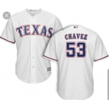 Men's Majestic Texas Rangers #53 chavez Replica White Home Cool Base MLB Jersey