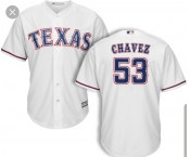 Men's Majestic Texas Rangers #53 chavez Replica White Home Cool Base MLB Jersey