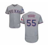 Men's Majestic Texas Rangers #55 Matt Moore Grey Road Flex Base Authentic Collection MLB Jersey