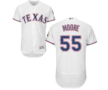 Men's Majestic Texas Rangers #55 Matt Moore White Home Flex Base Authentic Collection MLB Jersey