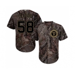 Men's Majestic Texas Rangers #58 Alex Claudio Authentic Camo Realtree Collection Flex Base MLB Jersey