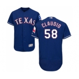 Men's Majestic Texas Rangers #58 Alex Claudio Royal Blue Alternate Flex Base Authentic Collection MLB Jersey