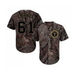 Men's Majestic Texas Rangers #61 Robinson Chirinos Authentic Camo Realtree Collection Flex Base MLB Jersey