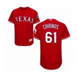 Men's Majestic Texas Rangers #61 Robinson Chirinos Red Alternate Flex Base Authentic Collection MLB Jersey