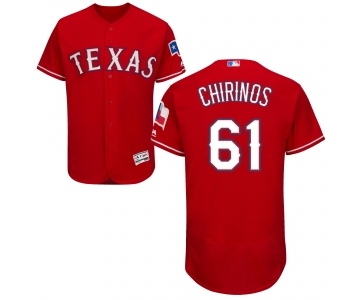 Men's Majestic Texas Rangers #61 Robinson Chirinos Red Alternate Flex Base Authentic Collection MLB Jersey