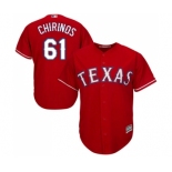 Men's Majestic Texas Rangers #61 Robinson Chirinos Replica Red Alternate Cool Base MLB Jersey